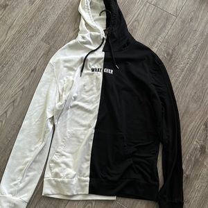 Two tone white & black hoodie